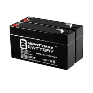 6-Volt 1.3 Ah SLA (Sealed Lead Acid) AGM Type Replacement Battery for Alarm/Security Systems (2-Pack)