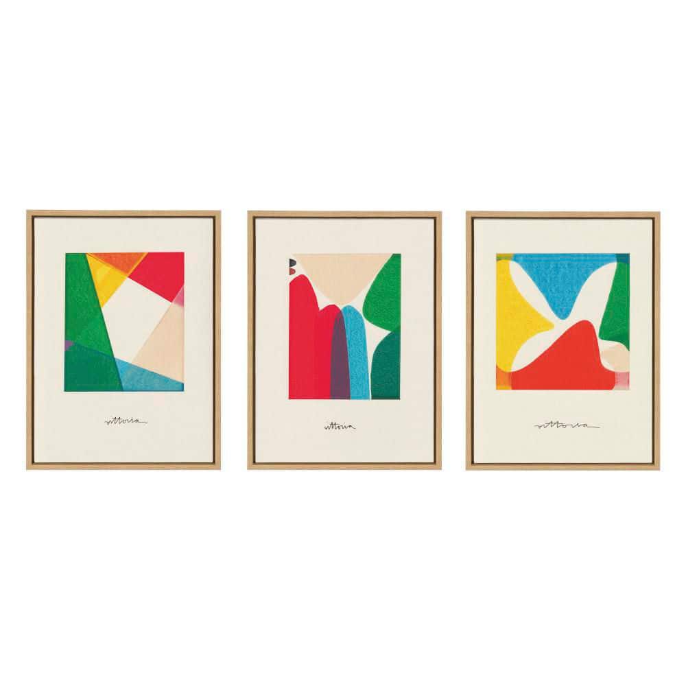 Bright Modern Colorful Abstract Canvas Wall Art Set