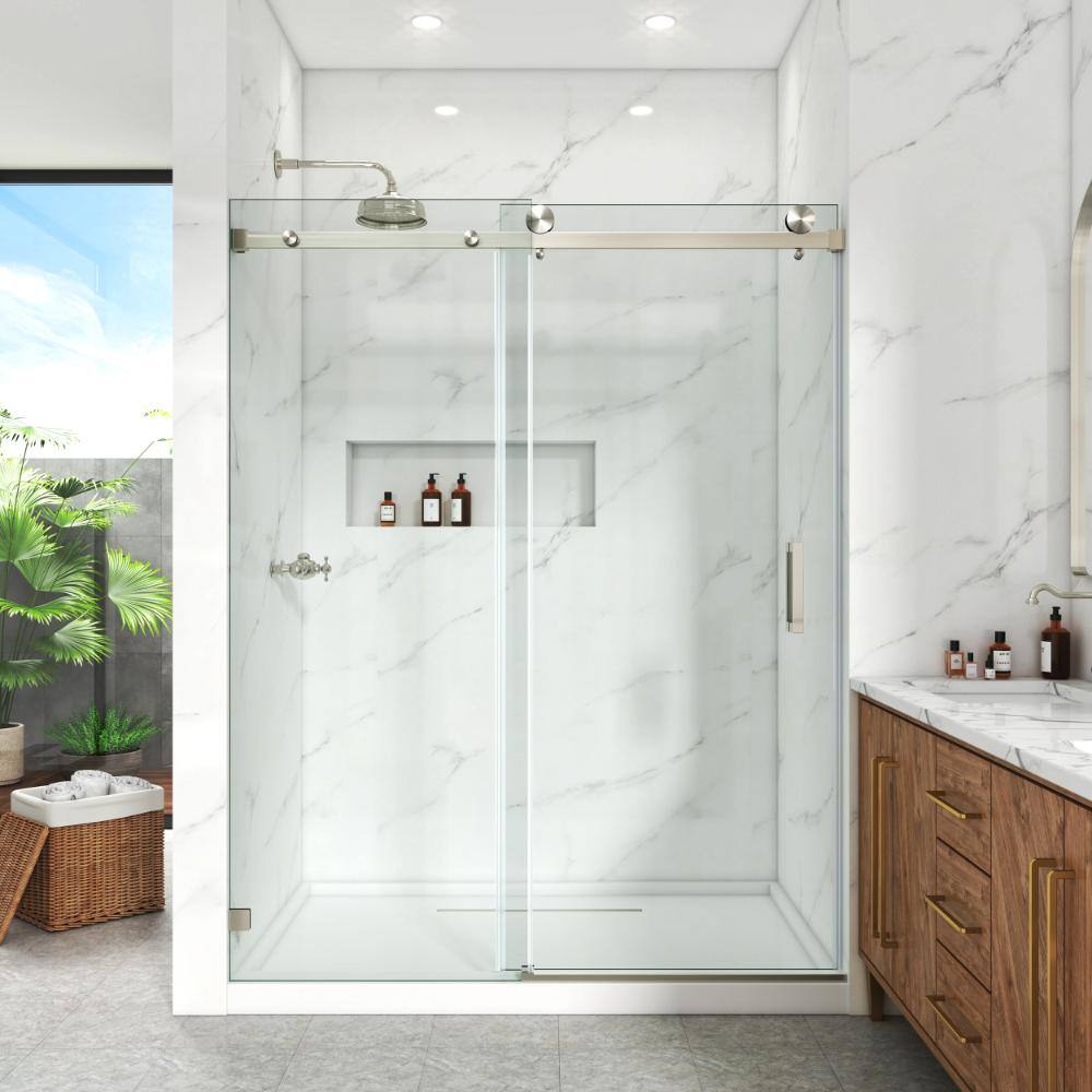 Vpin 56–60.5 in. W x 76 in. H, Frameless Shower Door, Single
