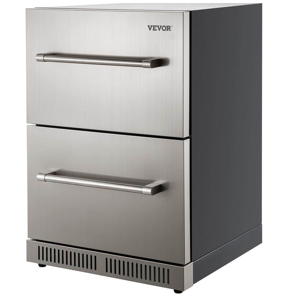 VEVOR 24 in. Undercounter 5.12 cu.ft. Built-in Refrigerator Double
