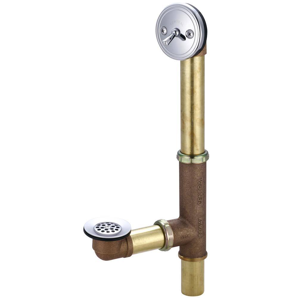Central Brass Trip Lever Lift and Turn Tub Drain 1655 The Home Depot