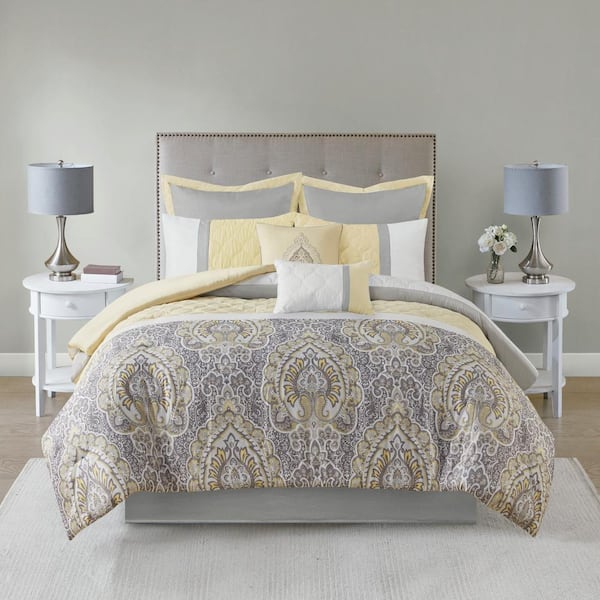 510 Design Josefina 8-Piece Yellow Polyester Queen Comforter Set