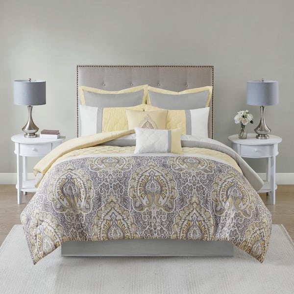 510 Design Josefina 8-Piece Yellow Polyester King Comforter Set
