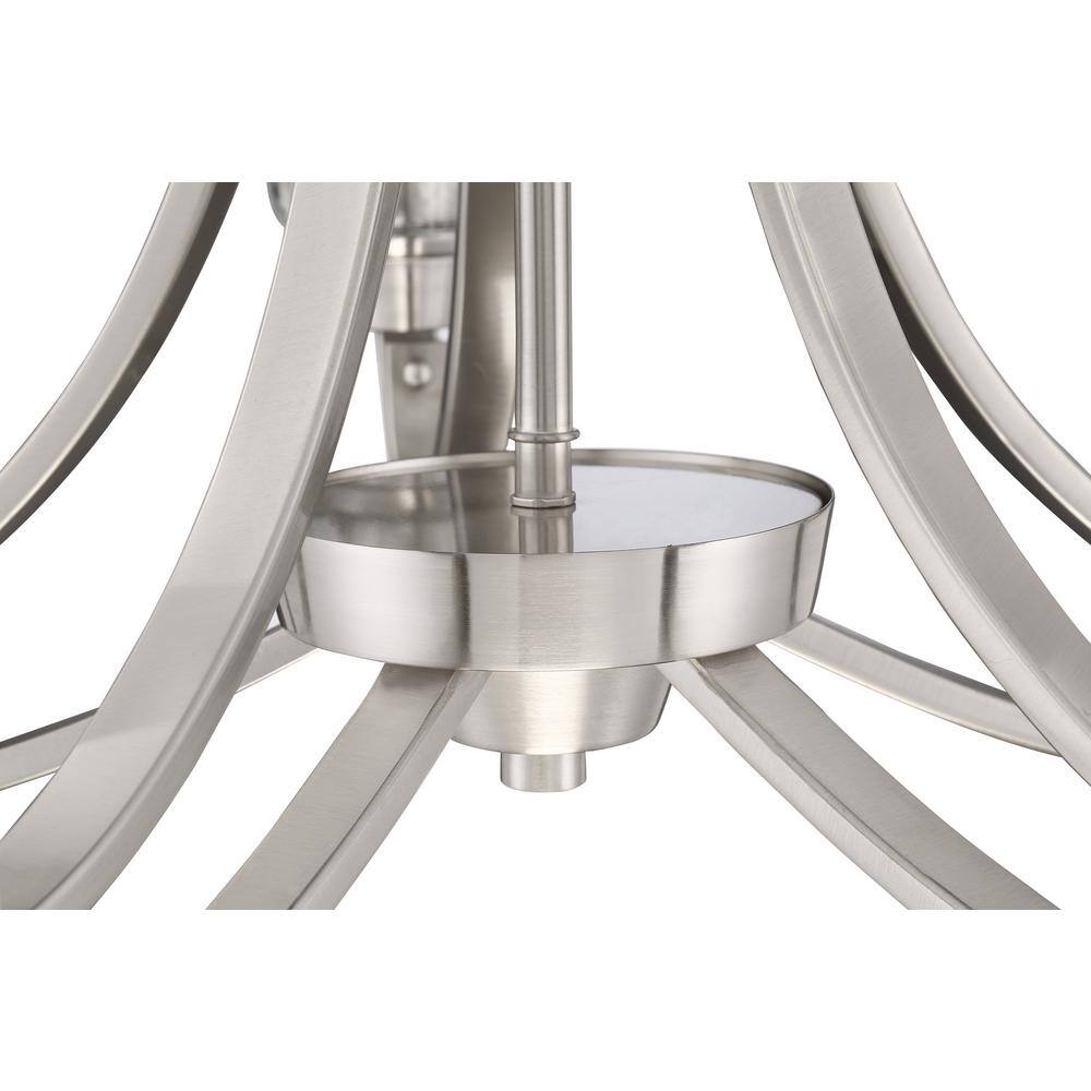 Elegant Grace 26" Transitional Nickel & Crystal 5-Light Chandelier