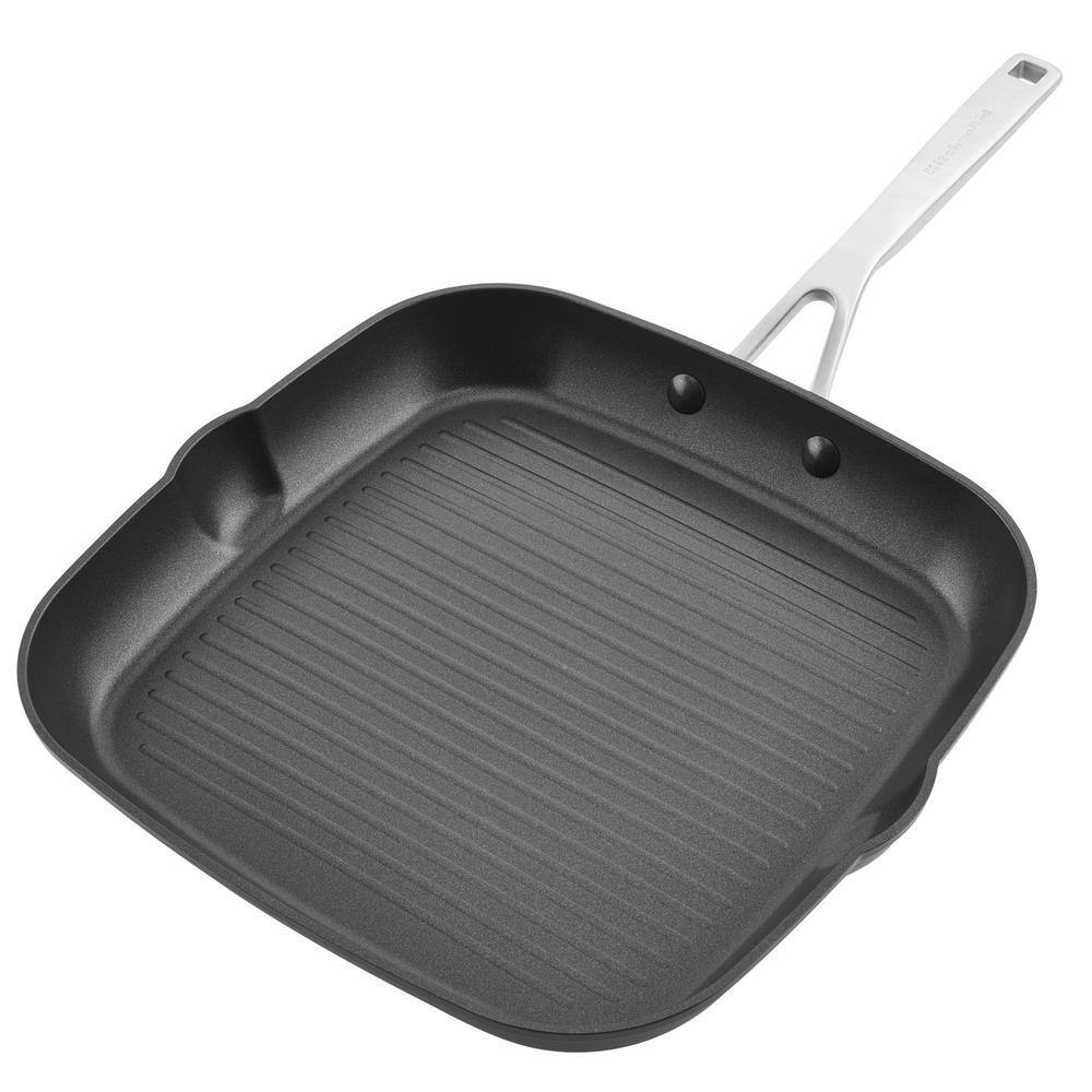 11.25 in. Hard Anodized Aluminum Induction Grill Pan Black - thumbnail 9