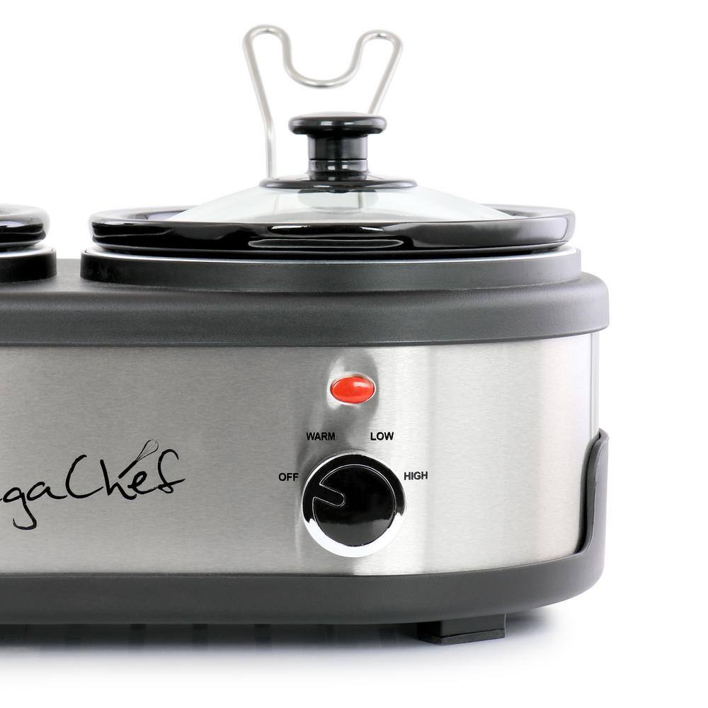 Dual 1.5 Liter Stainless Steel Crock Buffet Slow Cooker