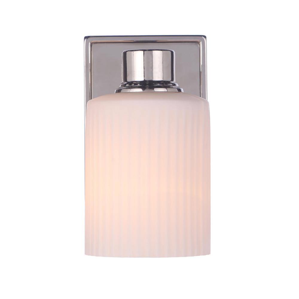 Polished Nickel Frosted Glass Outdoor Wall Sconce
