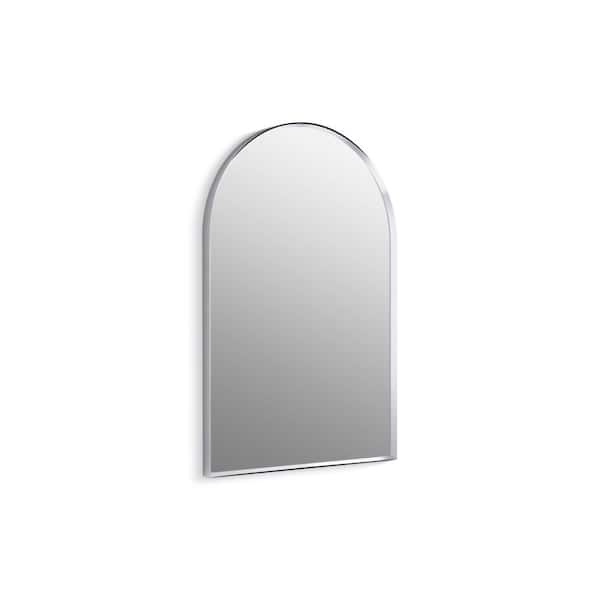 KOHLER Essential 24 in. X 36 in. Arch Framed Bathroom Vanity Mirror in Polished Chrome
