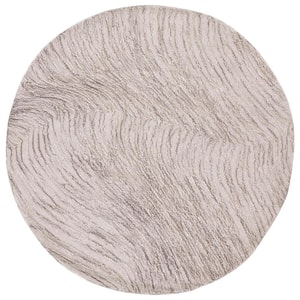 Trace Brown/Ivory 6 ft. x 6 ft. Abstract Round Area Rug