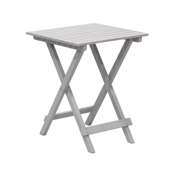 Unbranded Gray Wood Folding Outdoor Side Table