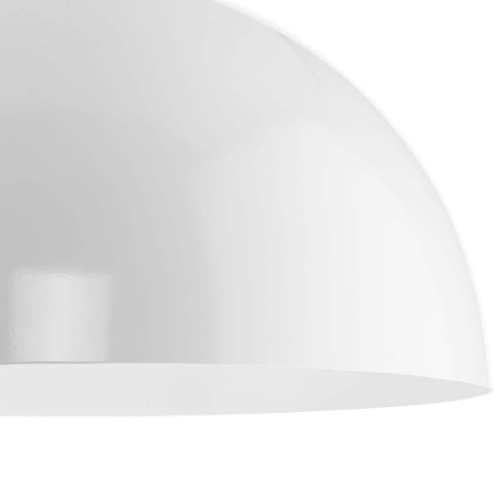 Elegant Brushed Nickel Bowl Pendant with White Dome Shade