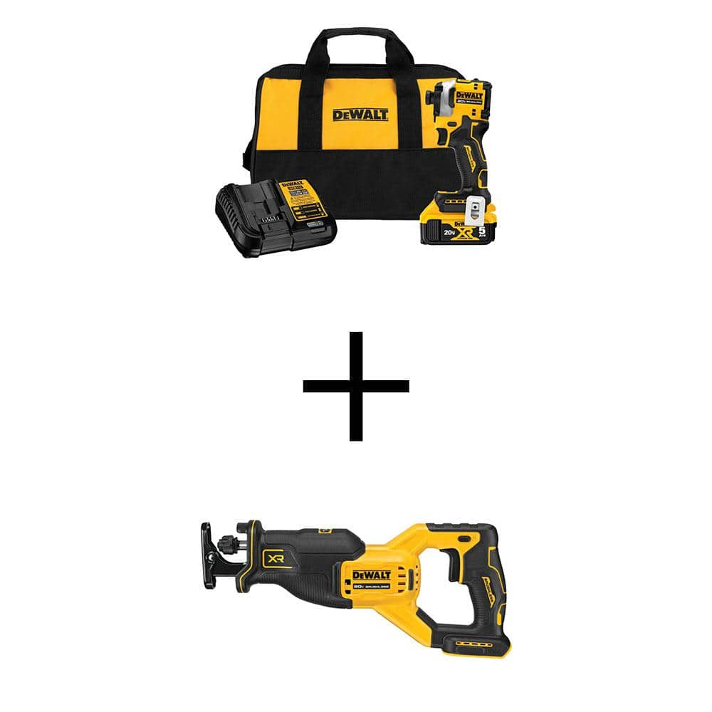 Atomix 20V Max Lithium-Ion Cordless Impact Driver Kit & 20V Maximum XR Cordless Brushless Reciprocating Saw (Tool Only) -  DEWALT, DCF850P1WCS382B