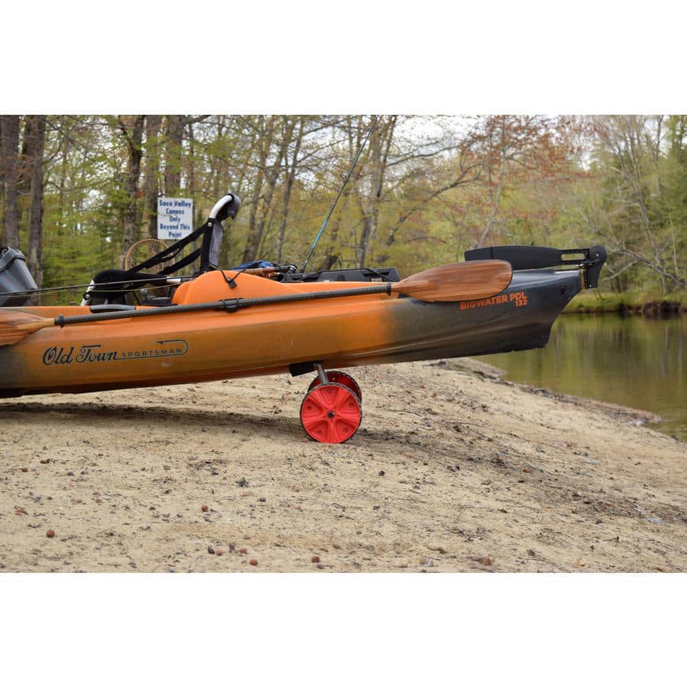Silver Aluminum Folding Kayak Cart with Red Airless Tires