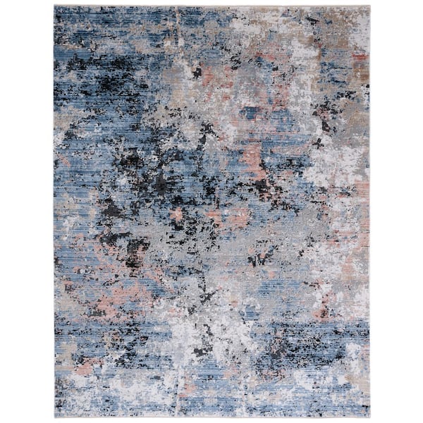 Signature 8 ft. x 10 ft. Ivory/Navy Abstract Area Rug