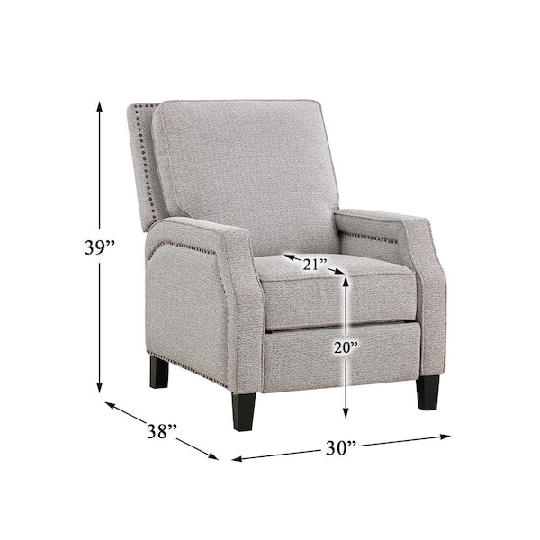 Lazzara Adele Coconut Low Pile Chenille Upholstered Push Back
