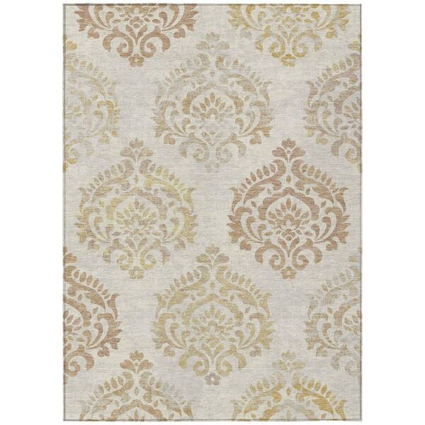 Chantille Machine Washable Indoor/Outdoor Abstract ACN3148 Cream 5 ft. x 7 ft. 6 in. Area Rug