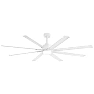 Patsy 84 in. Integrated LED Indoor Aluminum-Blade White Ceiling Fan with Light and Remote Control Included