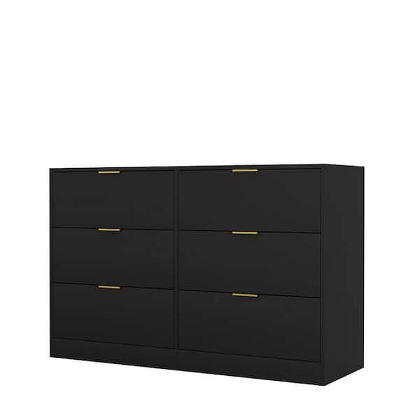 black dresser large Loomie Upgraded 10 Drawer Black Dresser with Charging Station & Led Li