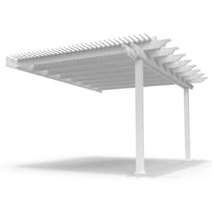 Traditional 12 ft. x 16 ft. Attached Pergola with 5 in. Square Posts