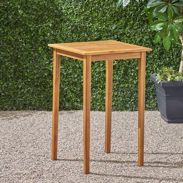 1-Piece 26 in. W x 26 in. D x 40 in. H Teak Acacia Wood Square Bar