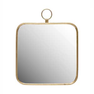15.75 in. W x 19.62 in. H Rounded Edge Square Metal Gold Finish Framed Wall Mirror