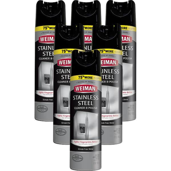 Weiman 17 oz. Stainless Steel Cleaner and Polish Aerosol (6-Pack) 49 COMBO2  - The Home Depot