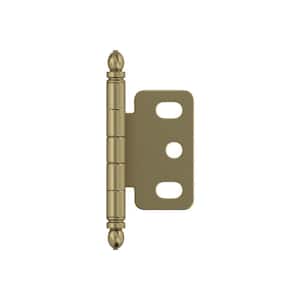 Golden Champagne 3/4 in. (19 mm) Door Thickness Full Inset, Partial Wrap Ball Tip Cabinet Hinge - Single Hinge