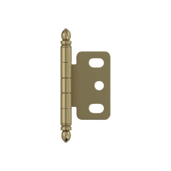 Amerock Golden Champagne 3/4 in. (19 mm) Door Thickness Full Inset, Partial Wrap Ball Tip Cabinet Hinge - Single Hinge