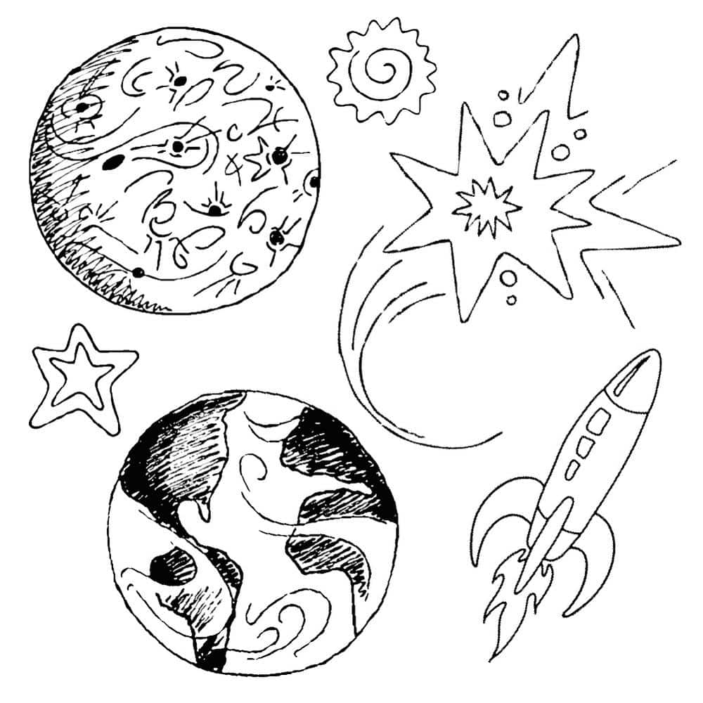 Space Stencil Reusable Planet Drawing Stencil Planets Galaxy Stencil Plastic PLANETARY Stencil Sun Moon Star Stencil for Painting on Wood Floor