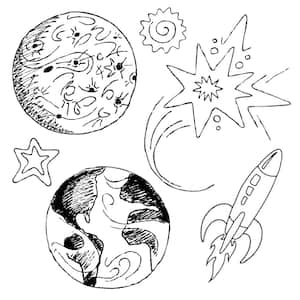Outer Space Peel and Stick Wall Decals (Set of 21)