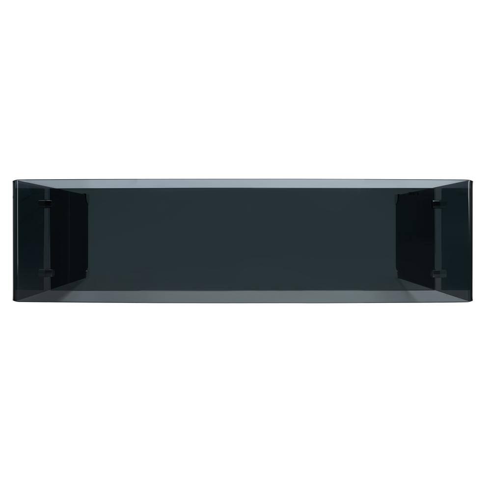 Dash Clear and Gray Glass Hallway Table with Storage Shelf