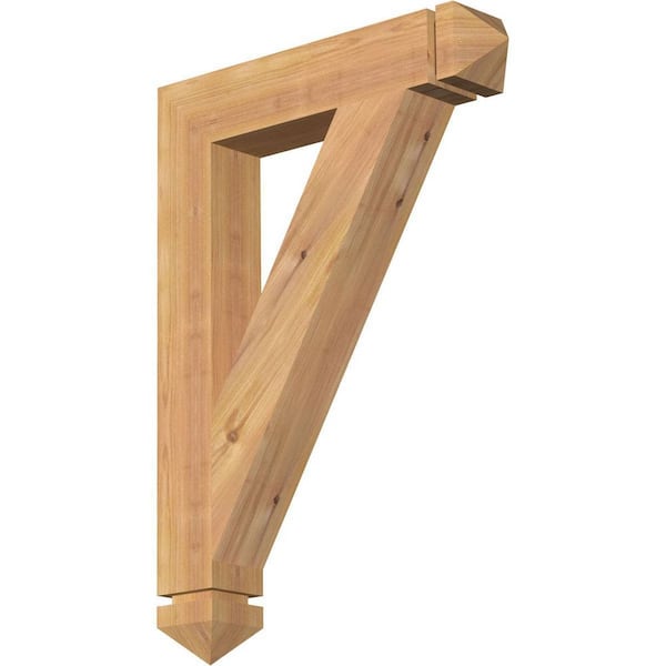Ekena Millwork 3.5 in. x 28 in. x 20 in. Western Red Cedar Traditional Arts and Crafts Smooth Bracket