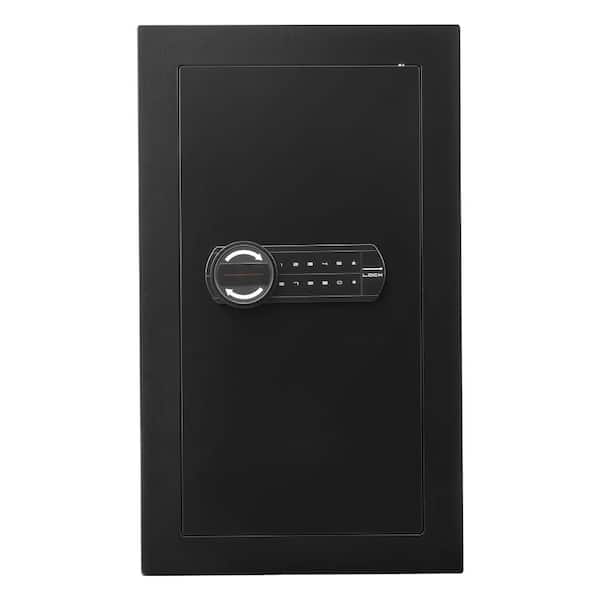 0.84 Cu.ft Hidden Wall Mounted Safe, Q235 Cold-Rolled Steel In-Wall Safe with Password, Key & LED Lighting