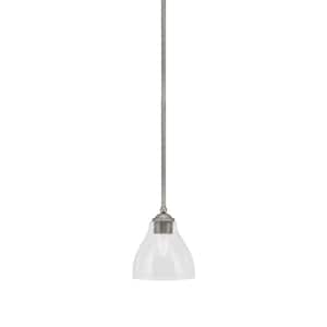 Clevelend 100-Watt 1-Light Graphite Pendant Mini Pendant Light with Clear Bubble Glass and Light Bulb Not Included