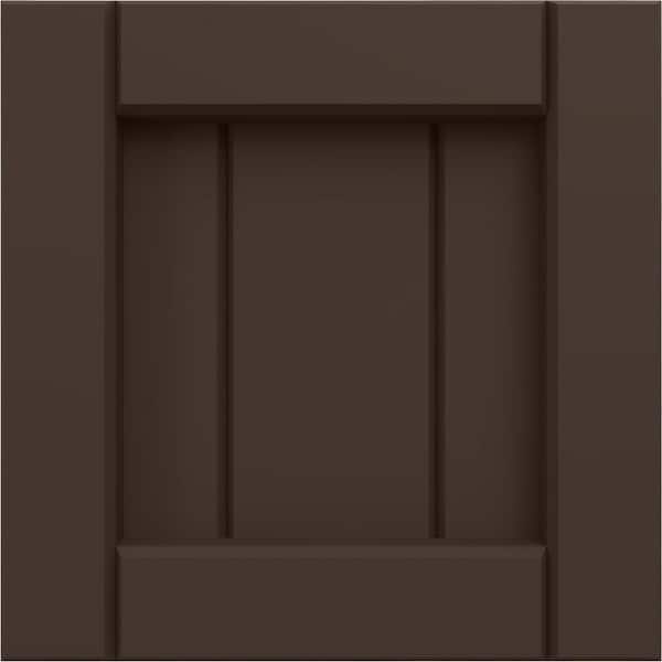 12 in. W x 12 in. H EnduraCore Composite Framed Board-n-Batten Shutters Sample, Raisin Brown