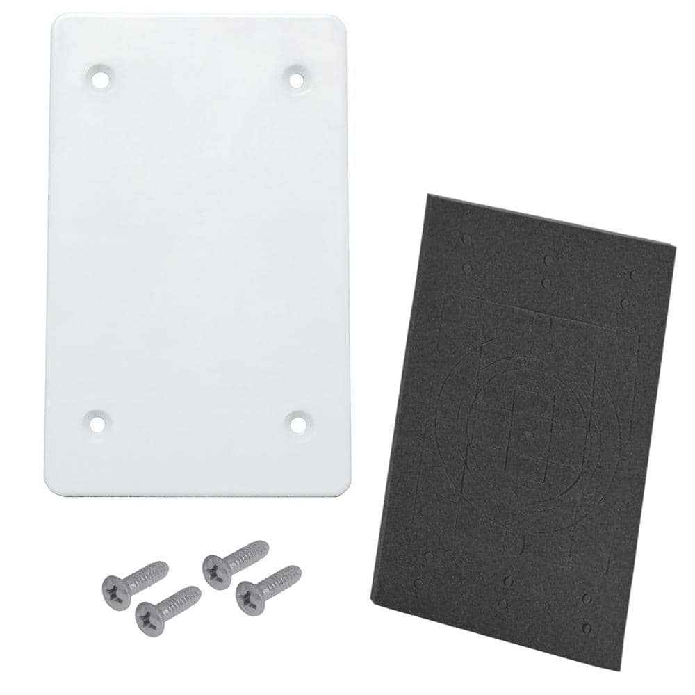 1-Gang Non-Metallic Weatherproof Blank Electrical Outlet Cover, White