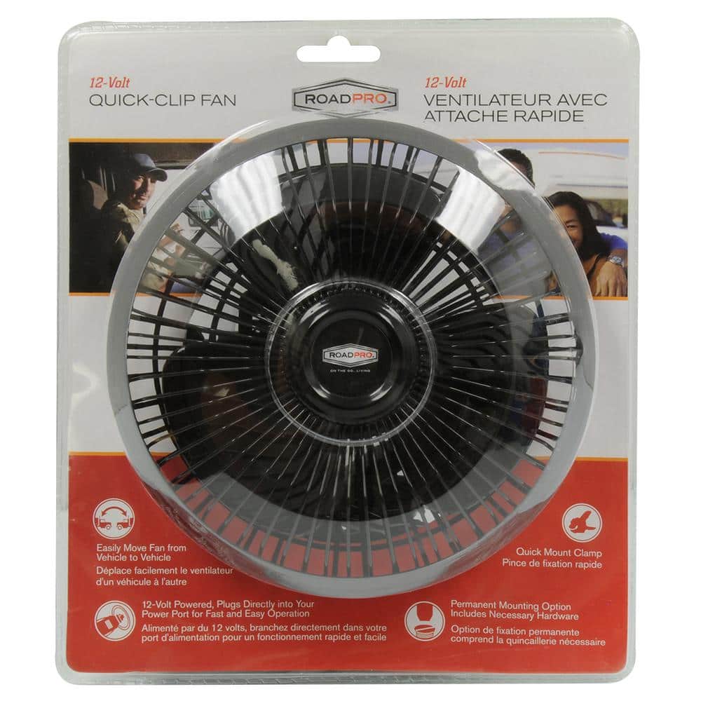 Black 7-Inch Plastic Oscillating Clip-On Personal Fan