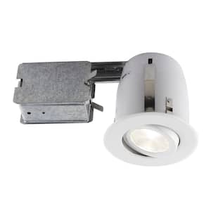 3.85 in. White Slim Multidirectional Recessed Lighting Fixture Designed for Insulated Ceiling