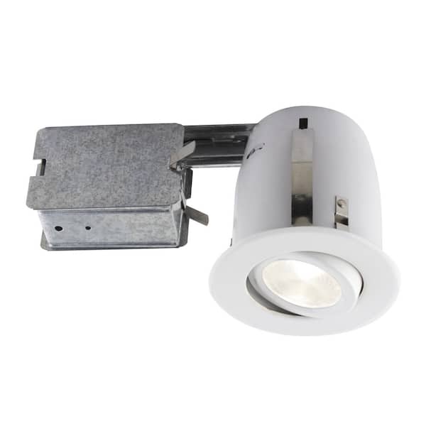 BAZZ 3.85 in. White Slim Multidirectional Recessed Lighting Fixture Designed for Insulated Ceiling