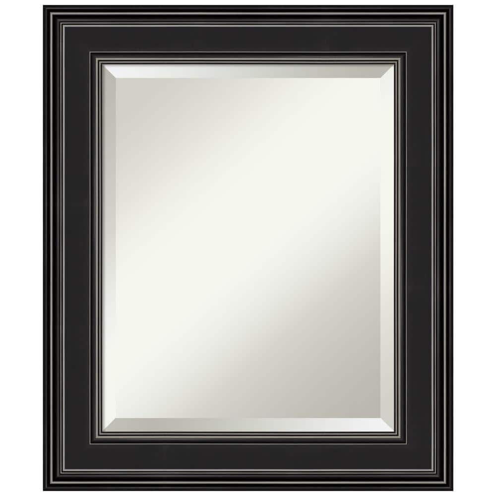 Medium Rectangle Satin Black Beveled Glass Modern Mirror (25.75 in. H x 21.75 in. W) price history on PriceWatchPro