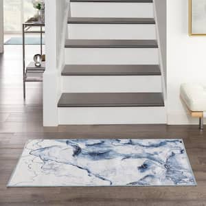 Daydream Ivory Blue 3 ft. x 4 ft. Contemporary Area Rug