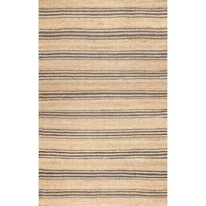 Lauren Liess Sycamore Striped Jute Area Rug Natural 10  ft. x 14  ft. Area Rug