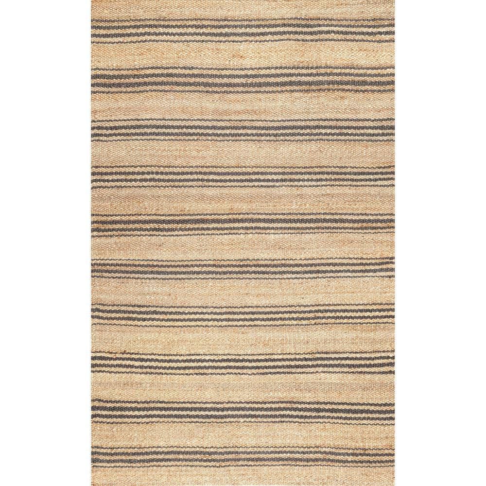 Sandy Natural Striped Jute Handmade Area Rug 3' x 5'