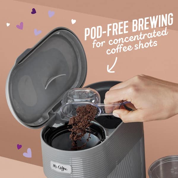 Reviews for Mr. Coffee 4-in-1 Single-Serve Cup Coffee Maker, Grey Finish,  Drip Coffee Maker with Latte, Iced, Hot Coffee, and Milk Frother | Pg 5 -  The Home Depot