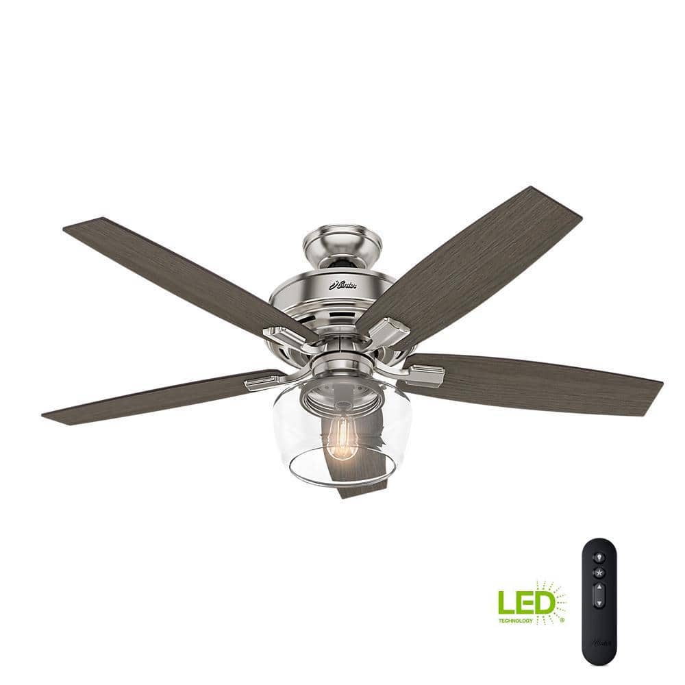 Bennett 52" Brushed Nickel Ceiling Fan with LED Light and Remote