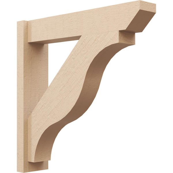 Ekena Millwork 6 in. x 28 in. x 28 in. Funston Slat Rough Cedar Woodgrain Timberthane Polyurethane Outlooker, Primed Tan