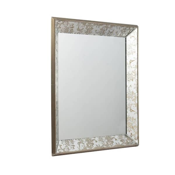 Silver 24 in W x 24 in. H Bohemian Square MDF Framed Mirror Wall Mirror Wall Decor Mirror