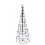 Home Accents Holiday 6 ft LED Pre-Lit Cone Tree with Star and 300 Multi ...