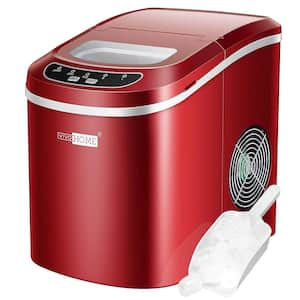 26 lbs./day Countertop Portable Ice Cube Maker in Red