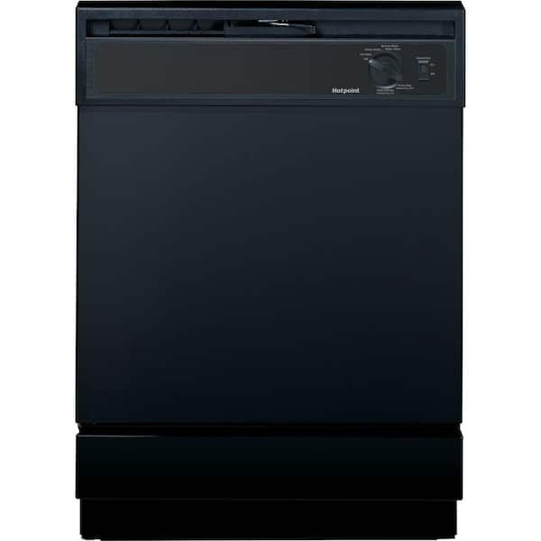 Hotpoint 24 in. Built-In Front Control Dishwasher in Black, 64 dBA